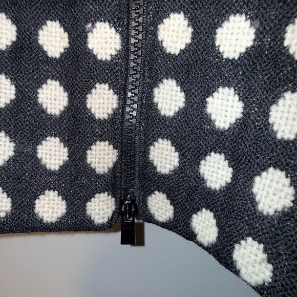 Jones New York Collection Woman Blazer 24W Black White Polka Dot Zip Jacket Line - Picture 5 of 16
